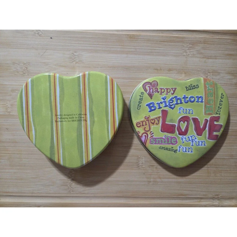 Brighton Drawstring Fabric Jewelry Pouch  Gift Bag Hearts 3 Bags +‎ 2 Heart Tin